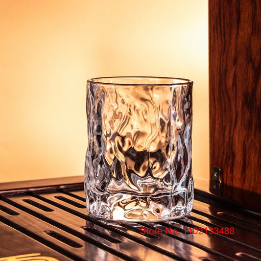 Sakura Hammered Crystal Whiskey Tumbler – 210ml Luxury Glass
