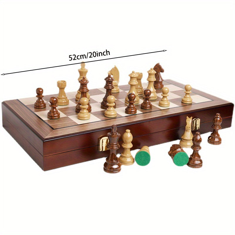 Tournament Chess Set – Walnut & Weighted Pieces (Folding)