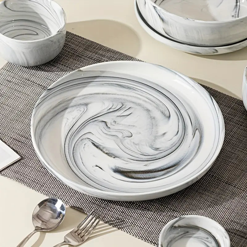 Marble Noir 18-Piece Dinner Set
