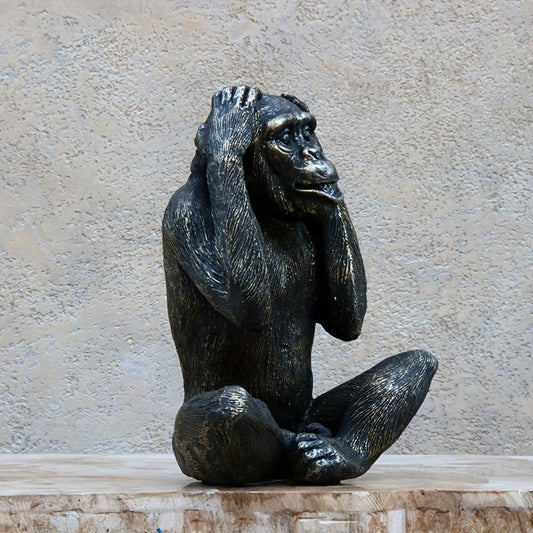 Contemplative Chimp Sculpture