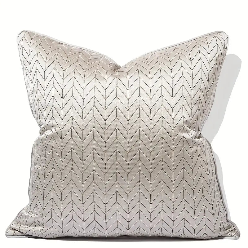 Grey geometric cushion, Silky Grid Large
