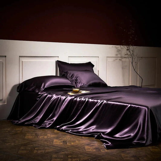 Royalis Mulberry Silk King Bedding – Moody Amethyst Purple