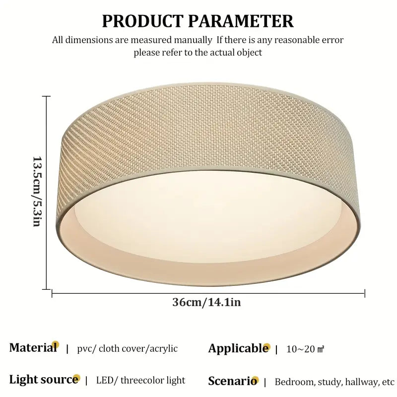 Contemporary Fabric Ceiling Light