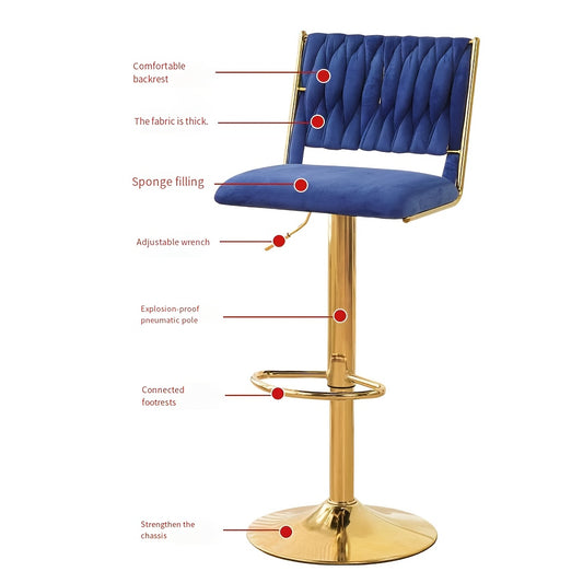 Velvet Swivel Bar Stool