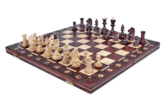 Grand Master Chess Set – Walnut & Bronze (Folding))