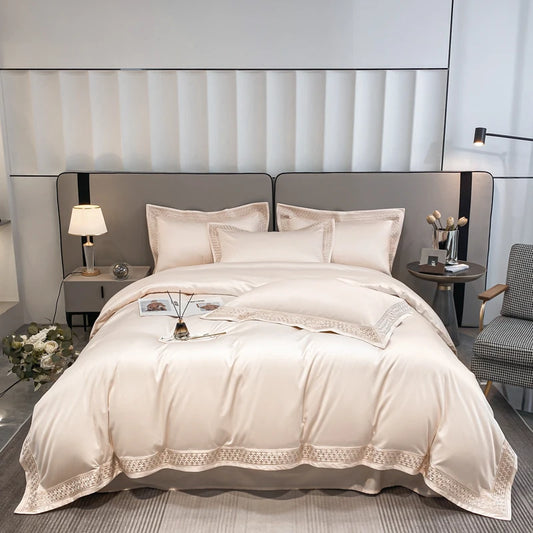 Embroidered Egyptian Cotton Duvet Set