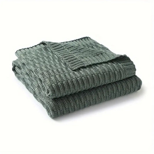 Sage Green Knit Throw – Luxe Layers Comfort