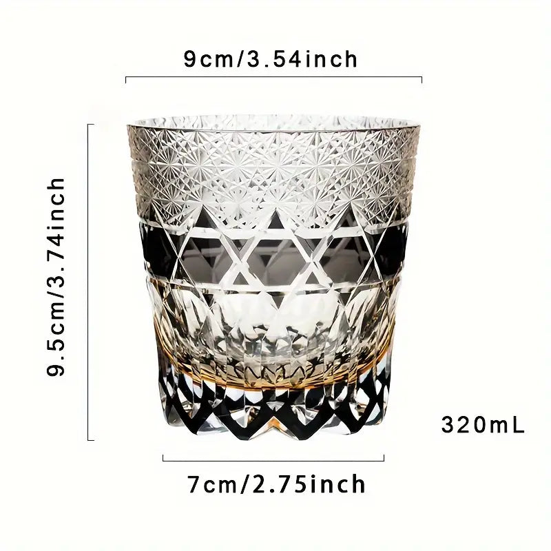 Edo Kiriko Whiskey Glass – High-End Hand Carved Crystal