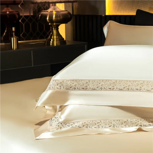 Willa Gold – Modern Satin Egyptian Cotton Bedding Set 1400TC