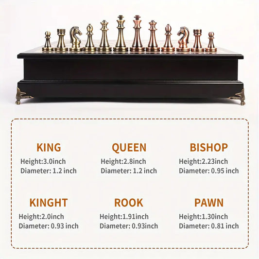 Piano Black Wooden Chess Masterpiece 40cmx40cmx11cm