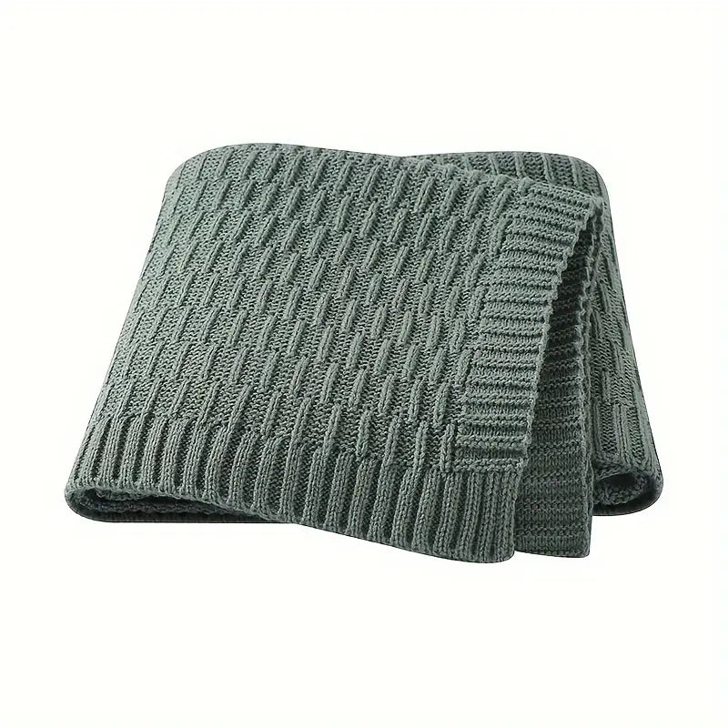 Sage Green Knit Throw – Luxe Layers Comfort