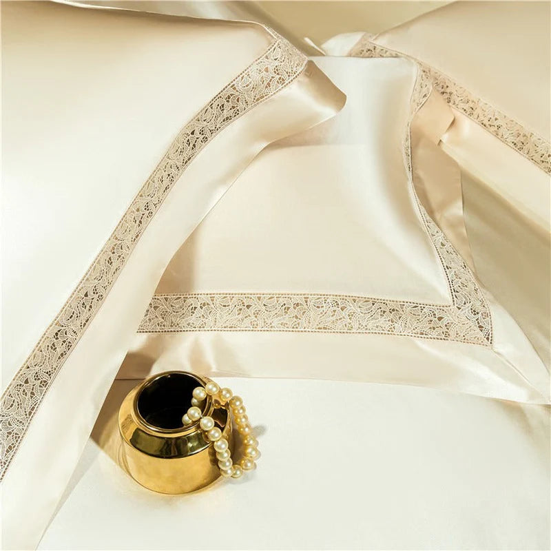 Willa Gold – Modern Satin Egyptian Cotton Bedding Set 1400TC