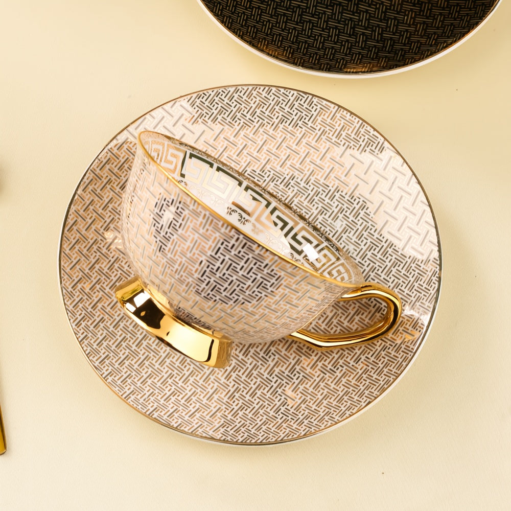 Avant Garde Gold Foil Bone China Coffee Set – 2-Piece Luxury