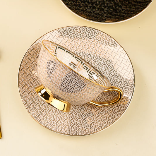 Avant Garde Gold Foil Bone China Coffee Set – 2-Piece Luxury