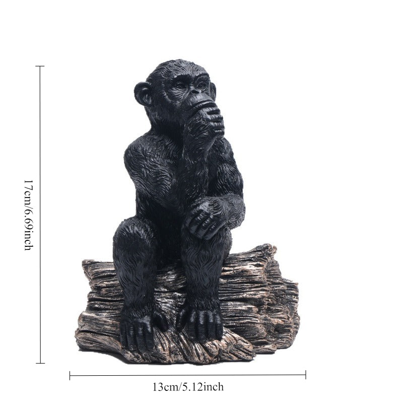 The Thinker Gorilla Sculpture