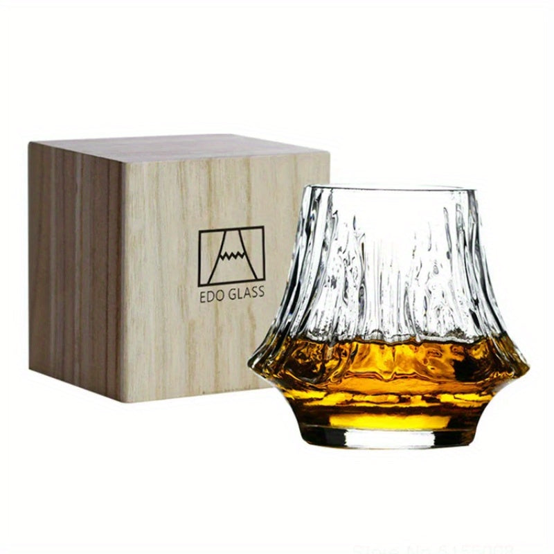 Mount Fuji Whiskey Glass with Wooden Gift Box