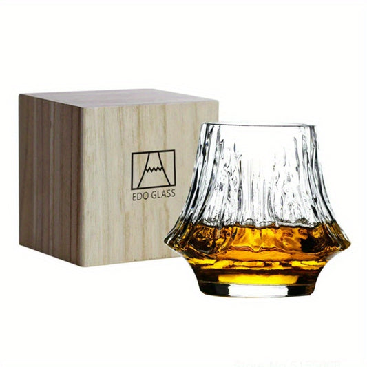 Mount Fuji Whiskey Glass with Wooden Gift Box