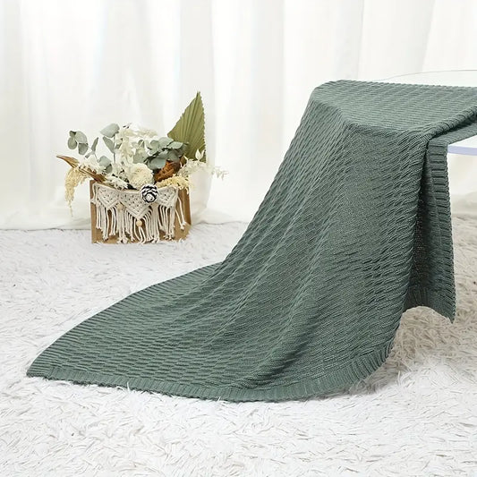 Sage Green Knit Throw – Luxe Layers Comfort