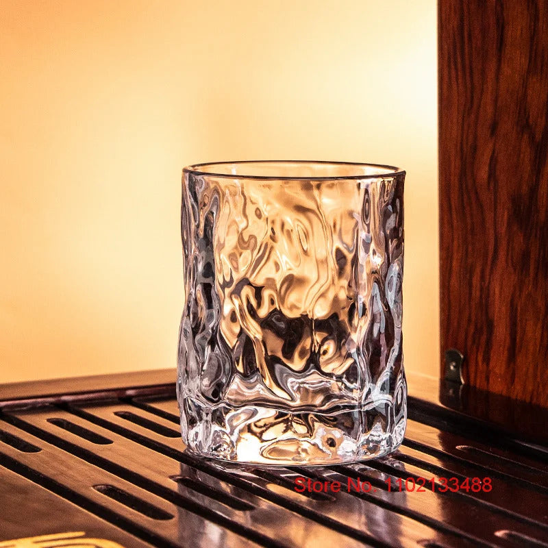Sakura Hammered Crystal Whiskey Tumbler – 210ml Luxury Glass