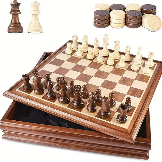 Luxury Oversized Walnut Tournament Chess Set - 40cmx40cm!