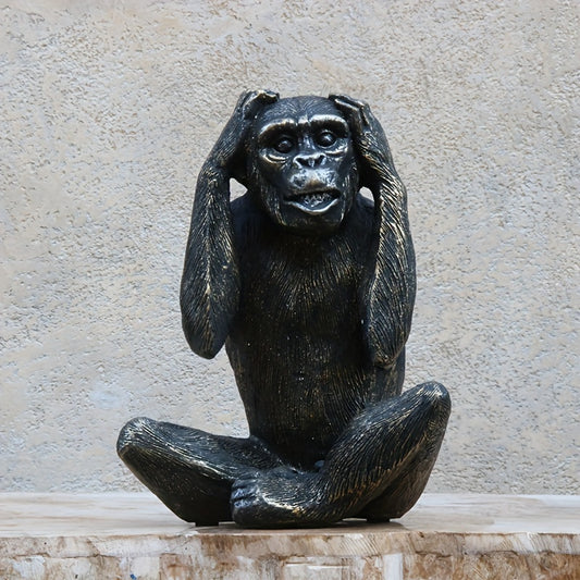 Contemplative Chimp Sculpture