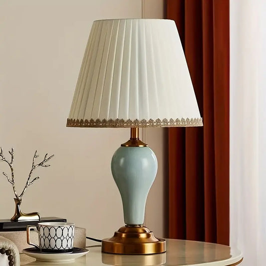 Vintage Green Ceramic Table Lamp