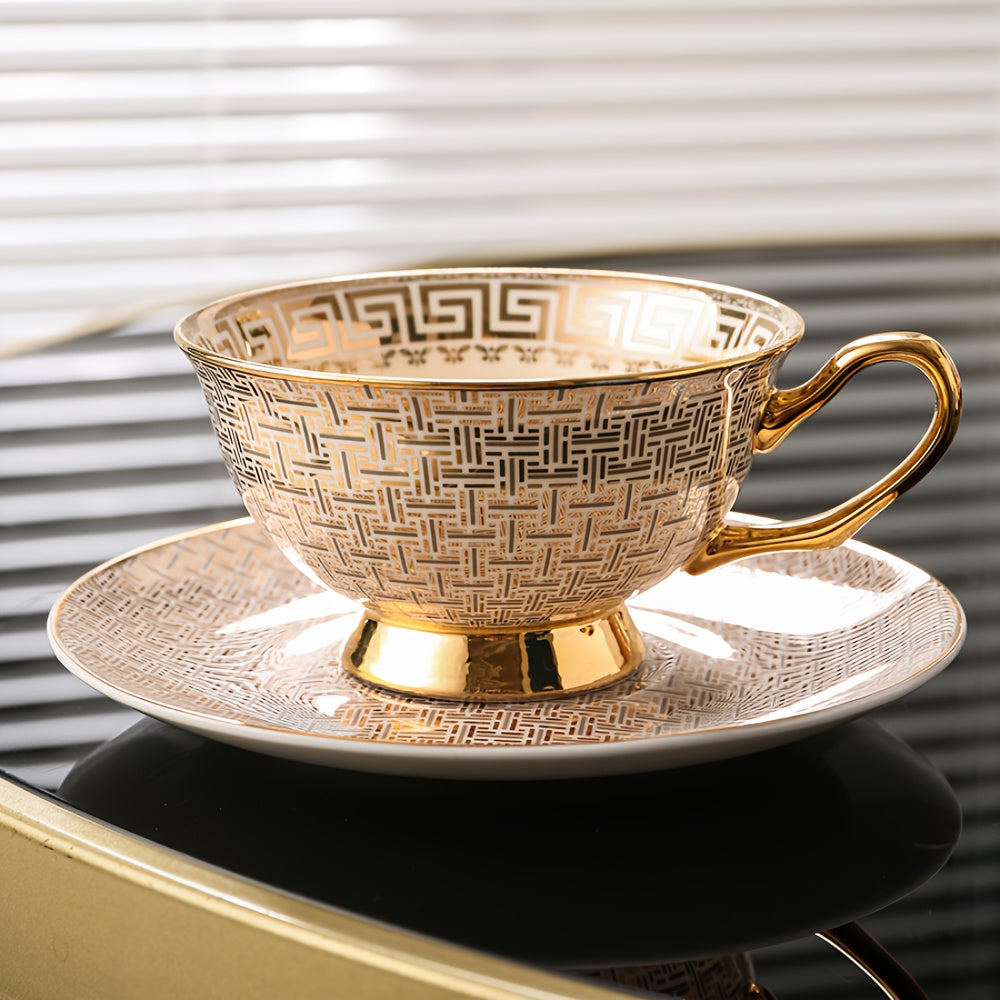 Avant Garde Gold Foil Bone China Coffee Set – 2-Piece Luxury