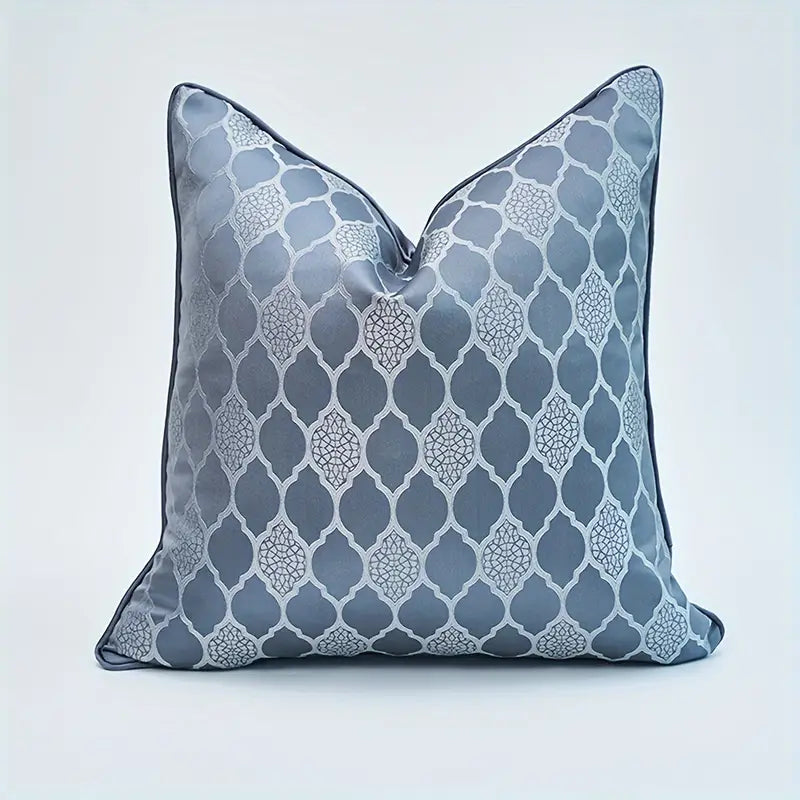 Moroccan Silk Velvet Cushion in a deep Cobalt tile motif