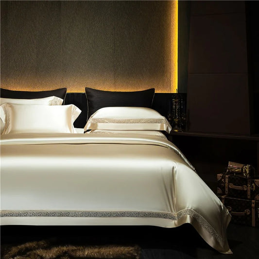Willa Gold – Modern Satin Egyptian Cotton Bedding Set 1400TC