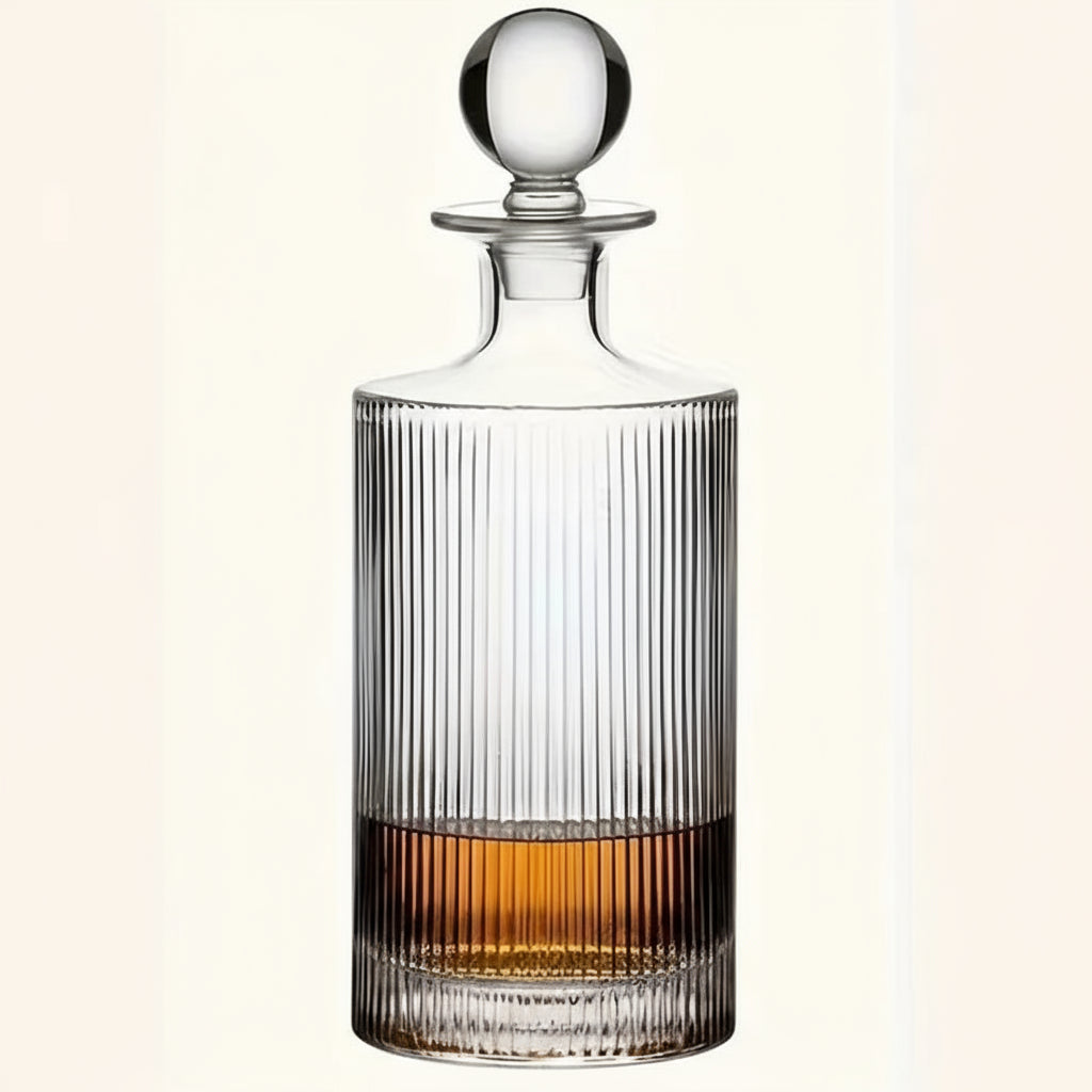 Vintage Ribbed Whiskey Decanter – Solo Edition