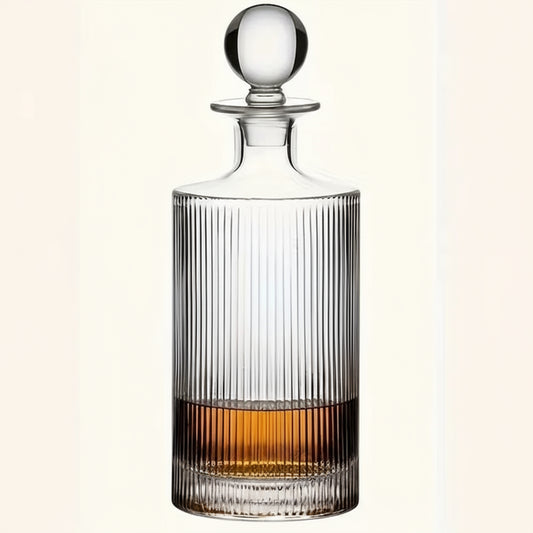 Vintage Ribbed Whiskey Decanter – Solo Edition