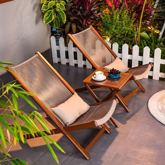 Split-Back Rattan Lounge Chair
