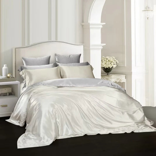Royalis Mulberry Silk King Bedding – Buttered Dawn- Cream