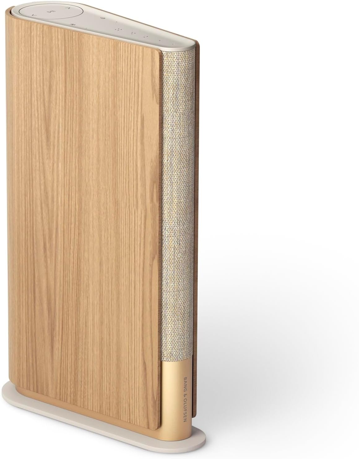 Bang & Olufsen Beosound Emerge Speaker, Wi-Fi Bookshelf Design, Gold Tone/Light Oak