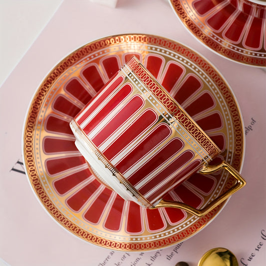 Maison d'Or Gold Ring Ceramic Tea Set – 2-Piece Luxury