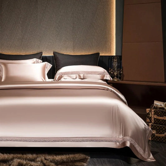 Willa Rose Gold – Modern Satin Egyptian Cotton Bedding Set 1400TC!