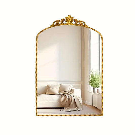 Ornate Arched Mirror – Champagne Gold