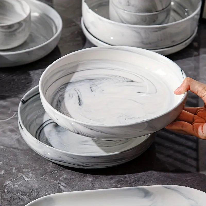 Marble Noir 18-Piece Dinner Set