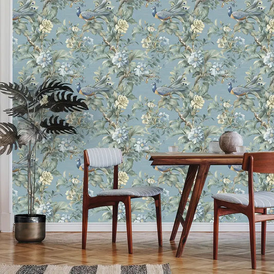 Blue Peacock Peel & Stick Wallpaper – Eternal Spring