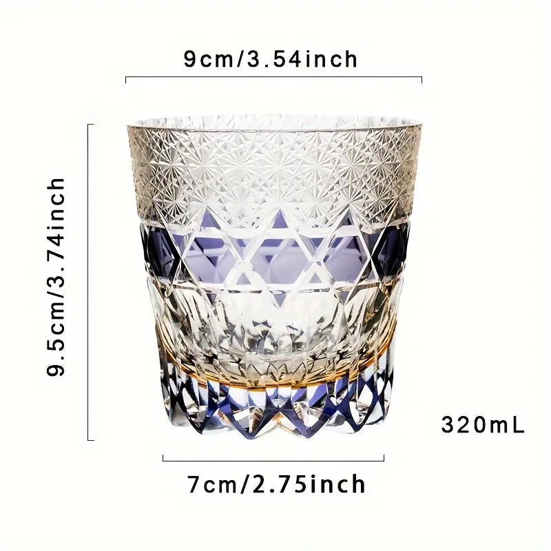 Edo Kiriko Whiskey Glass – High-End Hand Carved Crystal