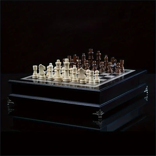 Piano Black Wooden Chess Masterpiece 40cmx40cmx11cm