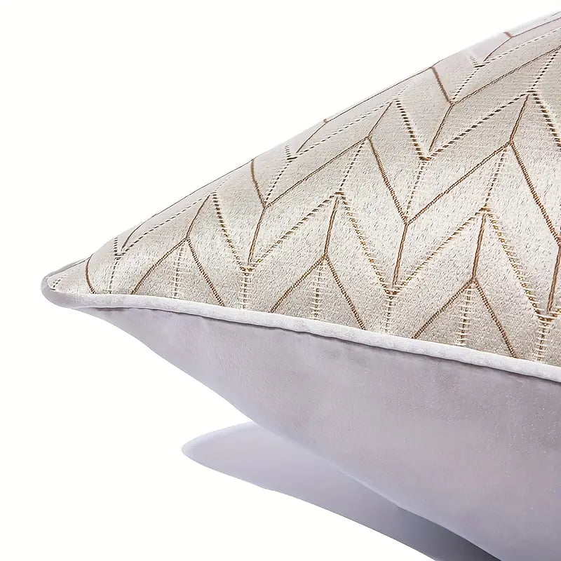 Grey geometric cushion, Silky Grid Large