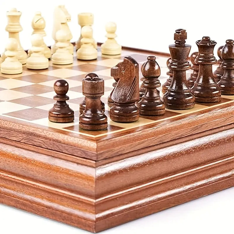 Luxury Oversized Walnut Tournament Chess Set - 40cmx40cm!