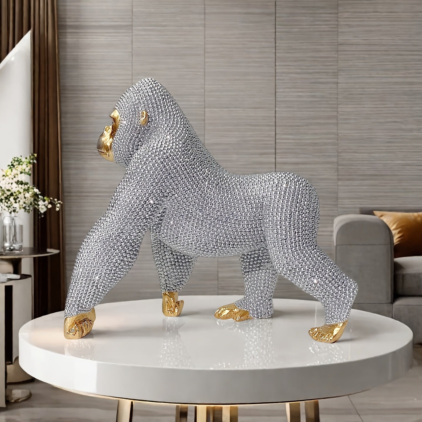 Gilded Gorilla Sculpture