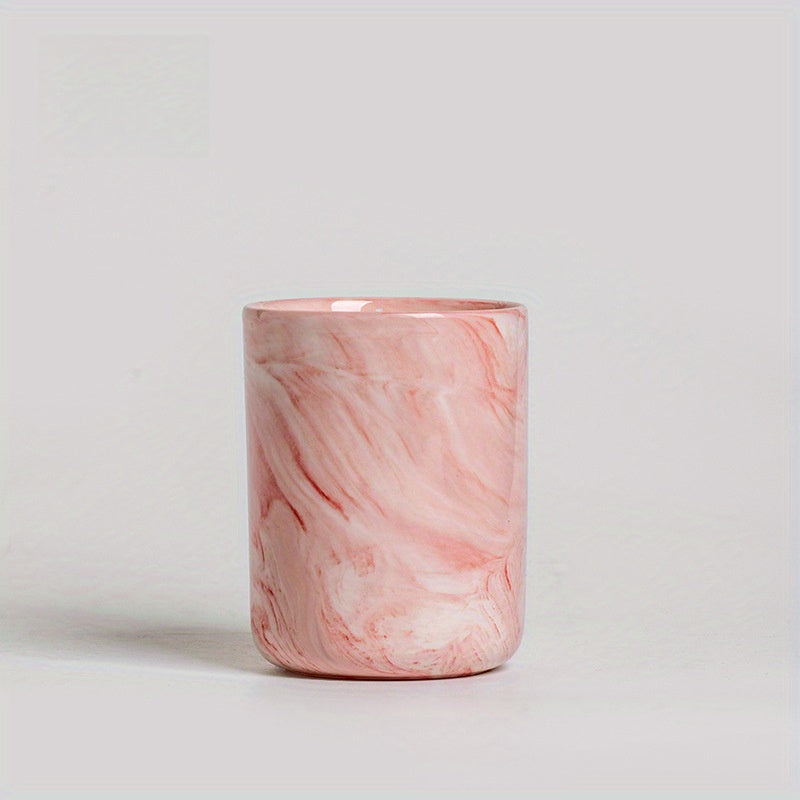Marbled Ceramic Candle Holder – Pink