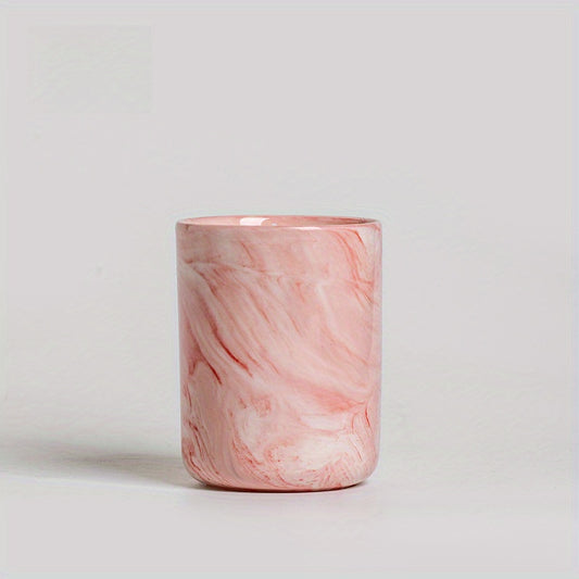 Marbled Ceramic Candle Holder – Pink