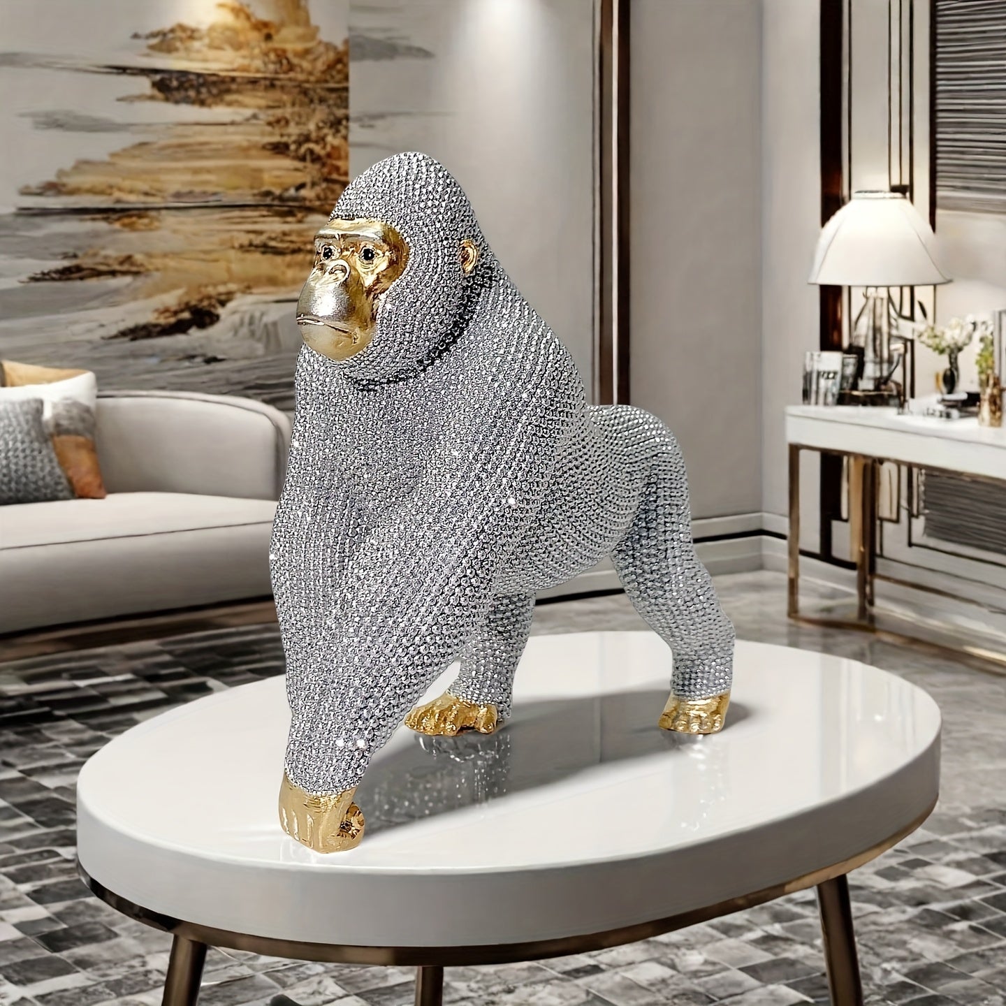 Gilded Gorilla Sculpture