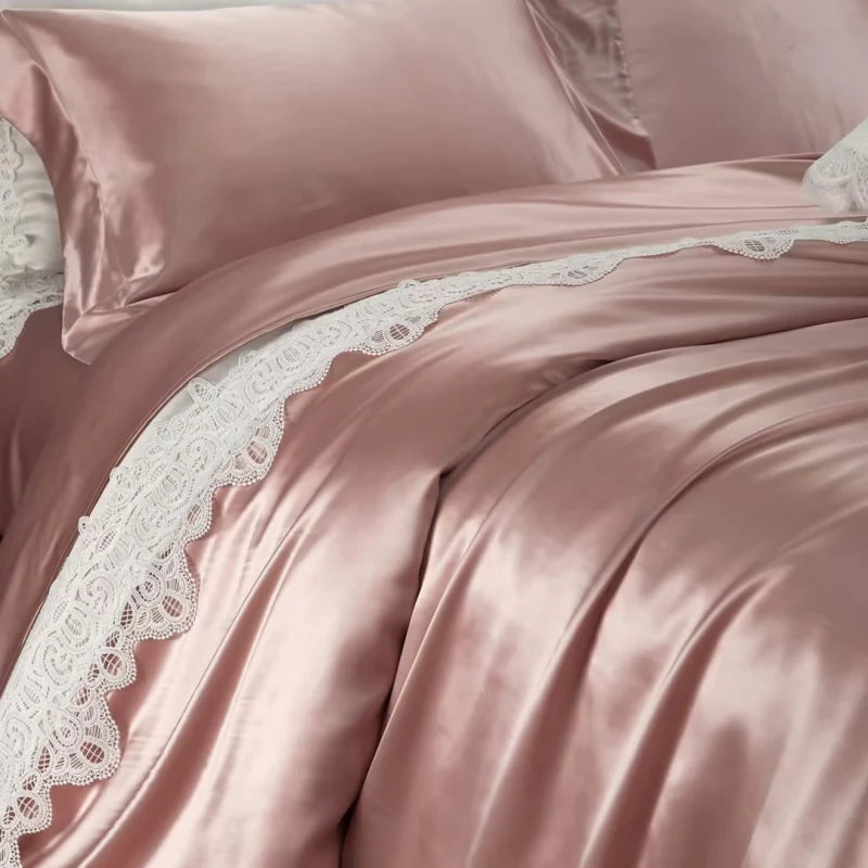 Royalis Mulberry Silk King Bedding – Whispered Desire Dusty pink