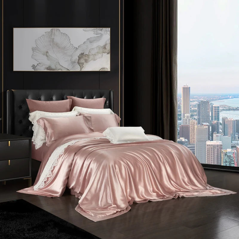 Royalis Mulberry Silk King Bedding – Whispered Desire Dusty pink