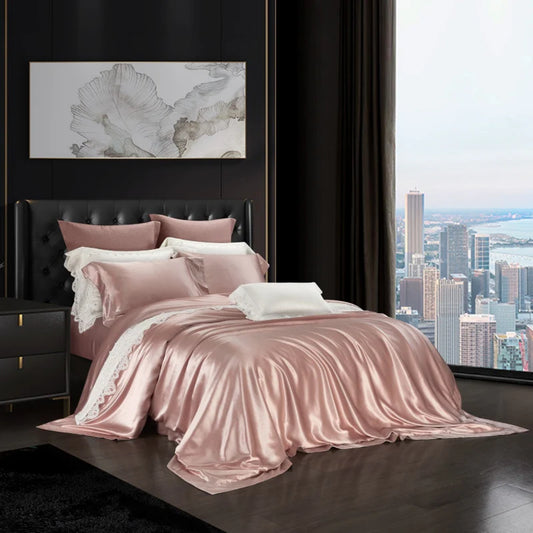 Royalis Mulberry Silk King Bedding – Whispered Desire Dusty pink